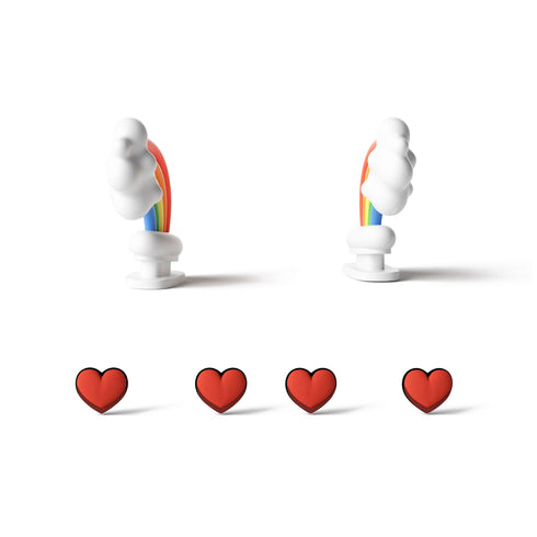Pinne Arcobaleno e Occhi a Cuore Rossi per Sharkicks Pro