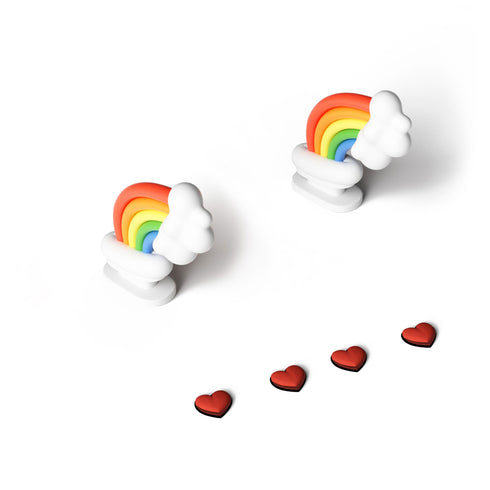 Pinne Arcobaleno e Occhi a Cuore Rossi per Sharkicks Pro